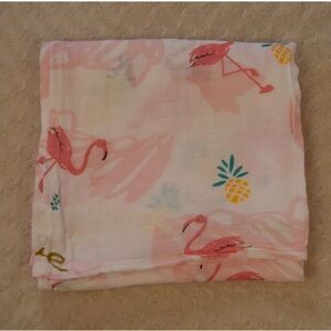 Monarca Flamingo Pineapple Love Baby Swaddle Blanket Muslin Bamboo Pink White